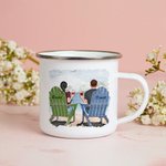 Taza esmaltada personalizada para pareja de viaje 11oz Navidad San Valentín Regalos para ella