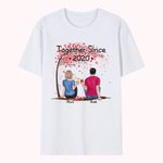 Maglietta personalizzata Last Forever Beautiful Love Cozy Couple T-shirt San Valentino Basic Unisex