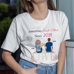 Personalised Together Since This Couple on Chairs Love Each Other T-shirt Birthday Sport
