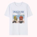 Personalized Husband and Wife Beach Travel Partners for Life T-shirt Honeymoon Travel Gift