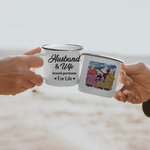 Personalized Husband and Wife Travel Partner for Life Couple Mountain Enamel Mug Easy to Clean Anniversary Birthday