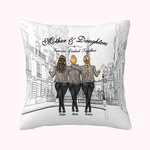 Personalizzato Madre e figlia per sempre legati insieme La Torre di Parigi Throw Pillow Cover Miglior regalo per la madre Divano Decor