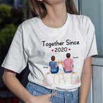 Personalised  Couple Eternal Love Flower T-shirt Valentine's Day Basic Unisex T-Shirt