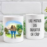 Personalized Like Mother Like Daughter Oh Crap Camping Design White Ceramic Mug Mom 11oz or 15oz