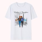 Personalized Best Mom Love Never Separates City ​​Walk Shopping T-shirt Birthday Daily Wear