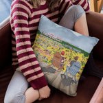 Poesia d'amore personalizzata Girasole Giardino Coppia Tempo Libero Lancio Cuscino Coperta Regalo di compleanno Camera da letto Decor