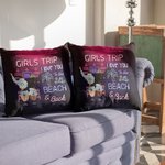 Personalizzato Girls Trip I Love You to the Beach and Back (Viaggio delle ragazze che ti amano fino alla spiaggia e ritorno), cuscino di copertura Bes