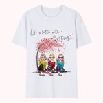 Personlig Life is Better with Besties Sitting Under Tree Cheers T-shirt Bästa vännen Gåva Gåva till bästa vänner Gåva