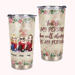 Gobelet personnalisé Besties Flower You Will Always Be My Person 20oz Tumbler Gift for Besties Travel Tumbler