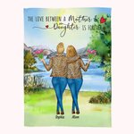 Manta personalizada The Love Between A Mother And Daughter Is Forever en el sofá Día de la Madre Regalo del Día de la Mujer para ella