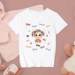 Gepersonaliseerd Meisje Jongen Schoolleven Kinderlijk Kleurrijke Achtergrond Kid T-shirt Afstuderen Home