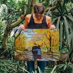 Personalised Lives Together Old Couple Maple Leaves Poster Frameless Painting Valentine's Day Birthday Wall Decor