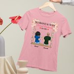 Personnalisé Jeune Couple Cousant Ensemble Cheer T-shirt Anniversaire Usage Quotidien