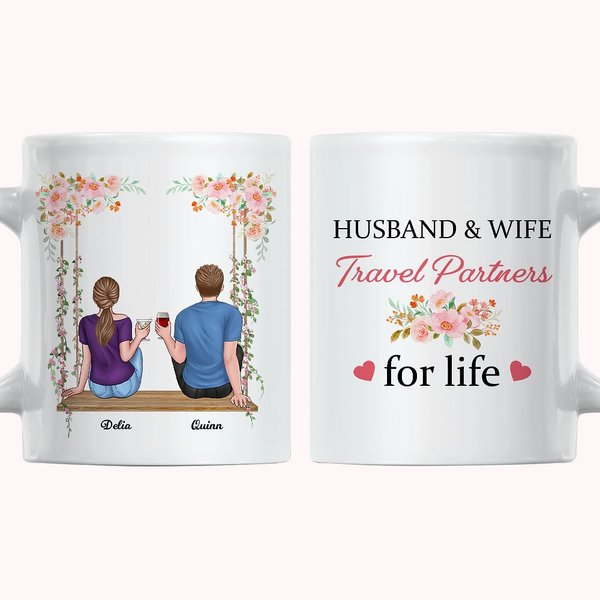 Esposo y Esposa Personalizada Pareja Cheers Love Taza de Cerámica Blanca Regalo de Pareja 11oz o 15oz