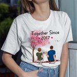 Gepersonaliseerd Jong Liefhebbend Paar Samen Vrolijk T-shirt Verjaardag Dagelijks Dragen