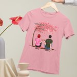 Personalised Couple Forever Love Story Tree T-shirt Anniversary Basic Unisex T-Shirt