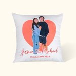 Personalized Faceless Portrait Couple Anniversary Cushion Throw Pillow Cover