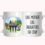 Personalisiert wie Mutter wie Tochter, weiße Keramiktasse, Muttergeschenk von Tochter, lustiger Muttertag, Geburtstag