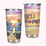 Tramonto sul mare personalizzato Questa coppia sulle sedie 20oz Tumbler Anniversary Gift per bevande calde e fredde