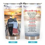 Personalised You Are the Only One Sunset Seagull Couple 20oz Tumbler for Hot and Cold Drinks Valentine's Day Christmas Gift