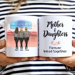Tazza in ceramica bianca personalizzata Madre e figlie, regalo per donne con capacità di 11 oz o 15 oz