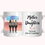 Tazza in ceramica bianca personalizzata Madre e figlie, regalo per donne con capacità di 11 oz o 15 oz