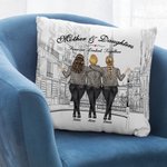 Personalizzato Madre e figlia per sempre legati insieme La Torre di Parigi Throw Pillow Cover Miglior regalo per la madre Divano Decor