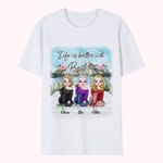 Personalized T-shirt Besties Life is Better with Besties Flowers Mountain Lake T-shirt Gift for Besties Gift Happy Birthday Gift