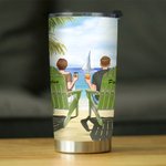 Henkilökohtainen Travel Partners for Life Pariskunta tuoleilla Seaside Scenery 20oz Tumbler vuosipäivä lahja päivittäiseen käyttöön