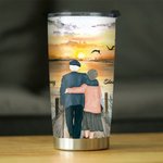 Henkilökohtainen I Love You First Love Sunset Old Couple 20oz Tumbler Päivittäinen käyttö Helppo ottaa Syntymäpäivä Vuosipäivä Lahja