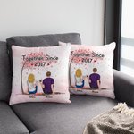 Personligt kuddfodral Par som sitter under träd tillsammans Kasta kuddfodral Girlfriend Gifts Home Decoration