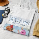 Personalisiertes Strandurlaub-Ferien-Paar Sie und ich T-Shirt Jahrestagsgeschenk