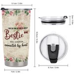 Personalized Besties Flowers Decoration Cheers 20oz Tumbler Gift for Besties Best Friend Gift Friendship Gift