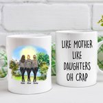 Personalisiert wie Mutter wie Tochter, weiße Keramiktasse, Muttergeschenk von Tochter, lustiger Muttertag, Geburtstag