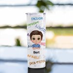 Personlig belöning Barn Uppmuntra Tillbaka till skolan Linje Doodle Vetenskap och teknik Elem Straight Skinny Tumbler Jubileum Återanvändbar vattenflaska