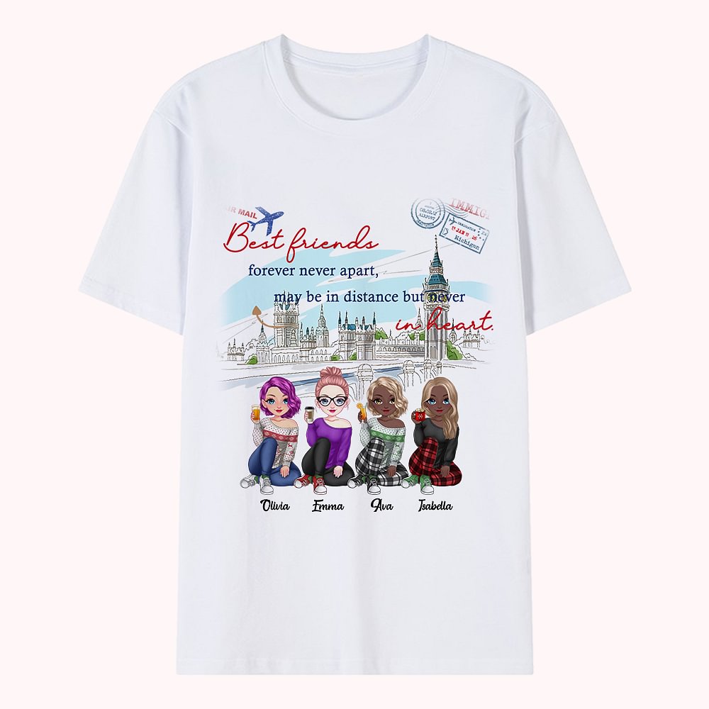 Personnalisé Best Friends Forever Never Apart Sisters T-shirt Anniversaire Voyage