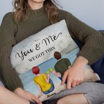 Personalised Couple Dating You and Me Drinks Throw Pillow Cover Couple Gifts Bedroom Decor
