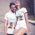 Personalisiertes Strandurlaub-Ferien-Paar Sie und ich T-Shirt Jahrestagsgeschenk