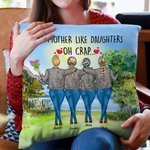 Personalizado De tal madre tal hija Oh Crap Lakeside Vew Funda Almohada Cojín Decoración Dormitorio Regalo Día de la Madre