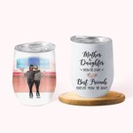 Gepersonaliseerde Moeder en Dochter Beste Vriend Voor Altijd Vanuit Het Hart Dubbele Muur Vacuüm Wijn Tumbler Moederdag Cadeau