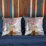 Gepersonaliseerde Husband and Wife Winter Snow I Love You Forever Kussenhoes Cadeaus voor Man en Vrouw Verjaardag Home Decoratie