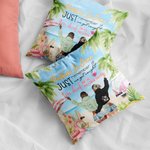 Personlig strandutsikt Kom bara ihåg om vi blir fångade jag är döv och du talar inte engelska kasta kuddeöverdrag vänskap gåva soffa dekor