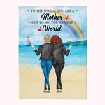 Personalized You Are The World To Us Showing Love for Mother Sherpa Blanket