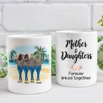 Mère et fille personnalisées pour toujours liées ensemble vacances à la plage conception tasse en céramique blanche cadeaux de maman