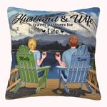 Henkilökohtainen aviomies ja vaimo Travel Holiday Lakeside Snow Mountain heittää tyynyn kansi syntymäpäivälahja makuuhuoneen sisustus