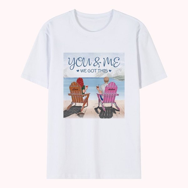 Personalized Beach Holiday Vacation Couple You and Me T-shirt  Anniversary Gift