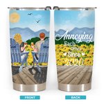 Personalized Annoying Each Other Couple on Chairs with Sunflowers 20oz Tumbler Anniversary Gift Daily Use