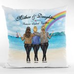 Personalized Mother and Daughter Forever Linked Together Throw Pillow Cover Mother's Day Gift Bedroom Decor