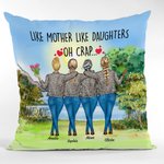 Personalizado De tal madre tal hija Oh Crap Lakeside Vew Funda Almohada Cojín Decoración Dormitorio Regalo Día de la Madre