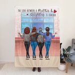Personalised The Love Between Mother And Daughter Is Forever Blanket for Mother's Day Thanksgiving Day Gift